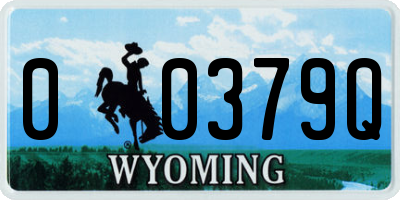 WY license plate 00379Q