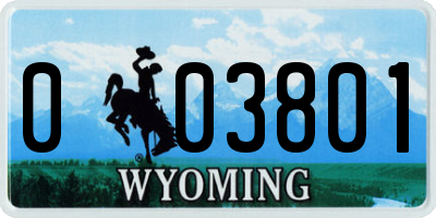 WY license plate 003801