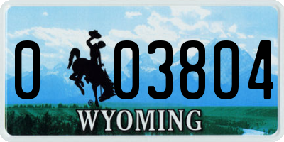 WY license plate 003804