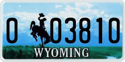 WY license plate 003810