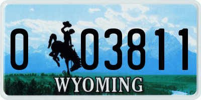 WY license plate 003811