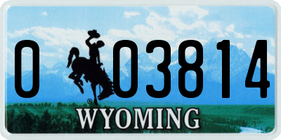 WY license plate 003814