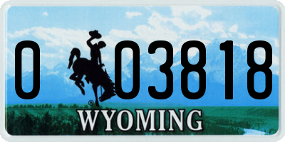 WY license plate 003818