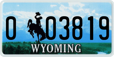 WY license plate 003819