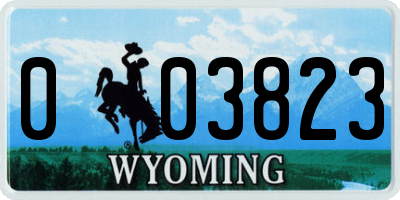 WY license plate 003823