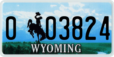 WY license plate 003824