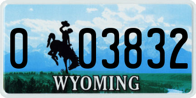 WY license plate 003832