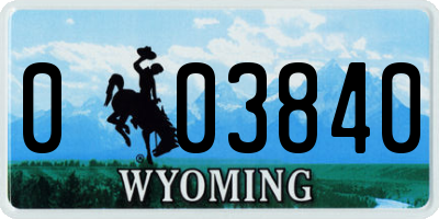 WY license plate 003840