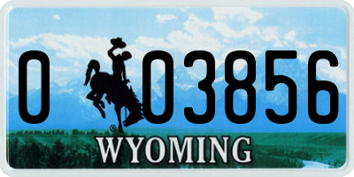 WY license plate 003856