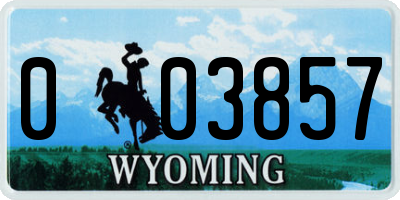 WY license plate 003857