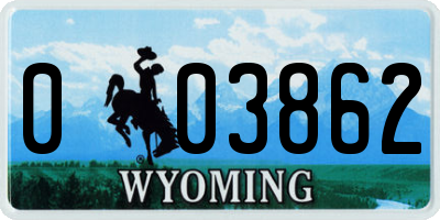 WY license plate 003862