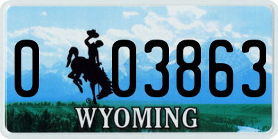 WY license plate 003863