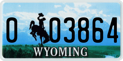 WY license plate 003864