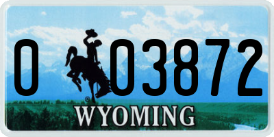 WY license plate 003872