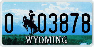 WY license plate 003878