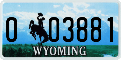 WY license plate 003881