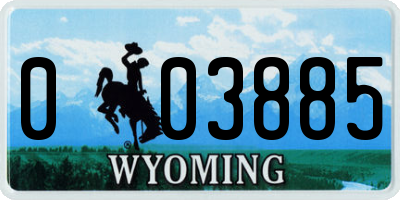 WY license plate 003885