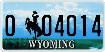 WY license plate 004014