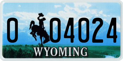 WY license plate 004024