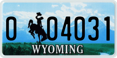 WY license plate 004031