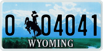 WY license plate 004041