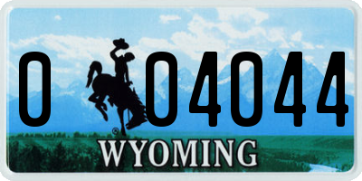 WY license plate 004044