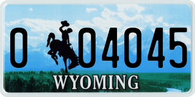 WY license plate 004045