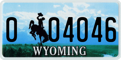 WY license plate 004046