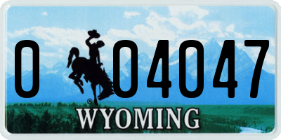 WY license plate 004047