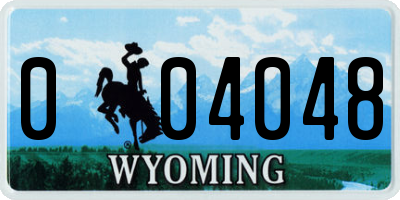 WY license plate 004048