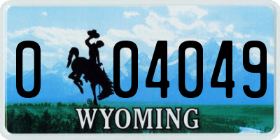 WY license plate 004049