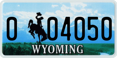 WY license plate 004050