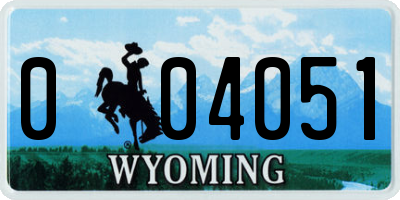 WY license plate 004051