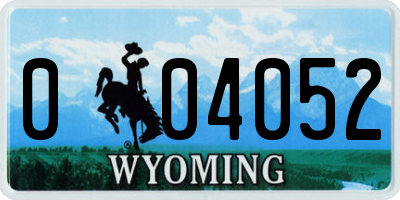 WY license plate 004052