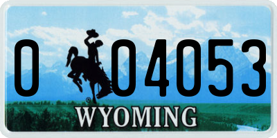 WY license plate 004053