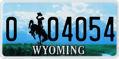 WY license plate 004054