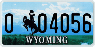 WY license plate 004056