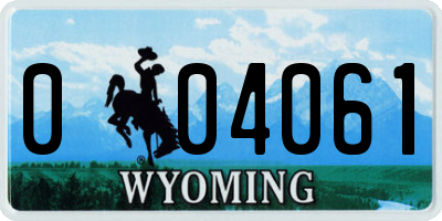 WY license plate 004061