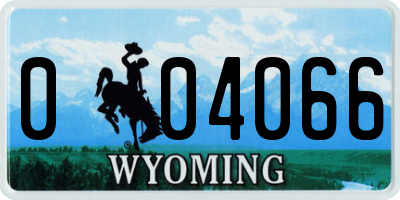 WY license plate 004066