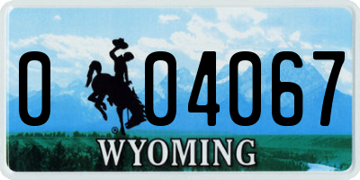 WY license plate 004067