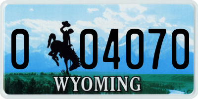 WY license plate 004070