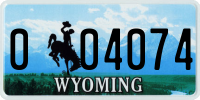 WY license plate 004074