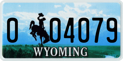 WY license plate 004079