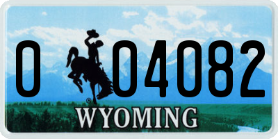 WY license plate 004082