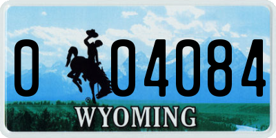 WY license plate 004084