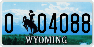 WY license plate 004088