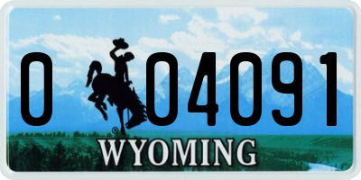 WY license plate 004091