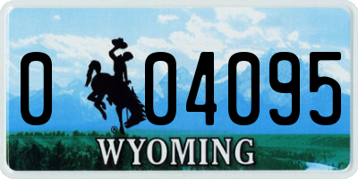 WY license plate 004095