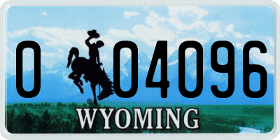 WY license plate 004096