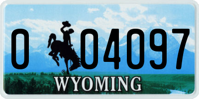 WY license plate 004097
